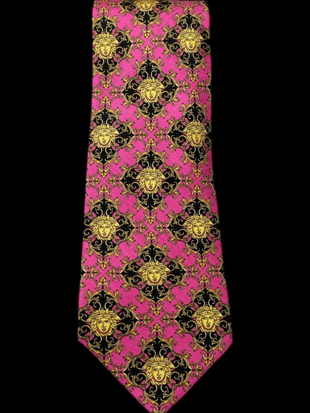 Authentic Versace tie, Magenta Medusa Jacquard tie